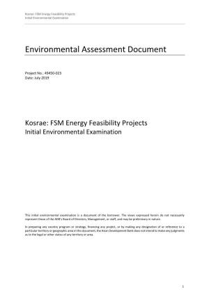 Kosrae: FSM Energy Feasibility Projects Initial Environmental Examination