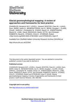 Glacial Geomorphological Mapping: a Review of Approaches and Frameworks for Best Practice