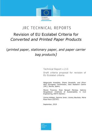 Revision of EU Ecolabel Criteria for Converted and Printed Paper Products