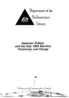 Japanese Politics and the 1993 Election