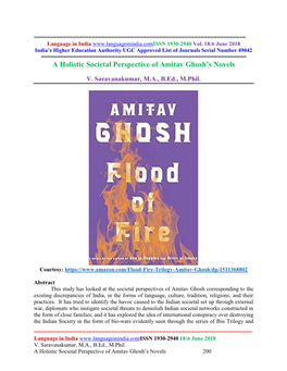 A Holistic Societal Perspective of Amitav Ghosh's Novels
