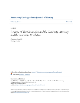 Review of the Shoemaker and the Tea Party: Memory and the American Revolution Chrishon Campbell Washington College