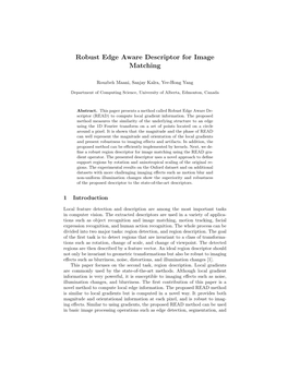 Robust Edge Aware Descriptor for Image Matching