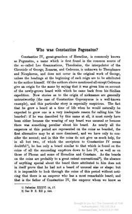Who Was Constantine Pogonatns?