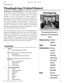 Thanksgiving (United States) - Wikipedia