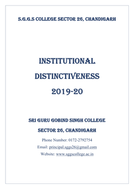 Institutional Distinctiveness 2019-20