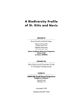 A Biodiversity Profile of St. Kitts and Nevis