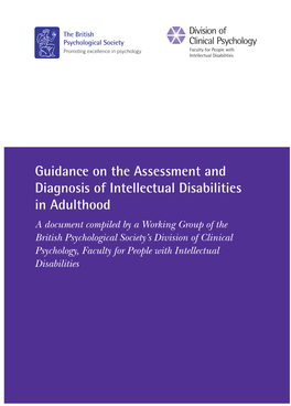 Assessment and Diagnosis of Intellectual Disabilities in Adulthood