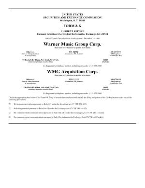 Warner Music Group Corp. WMG Acquisition Corp