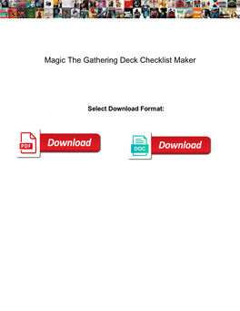 Magic the Gathering Deck Checklist Maker