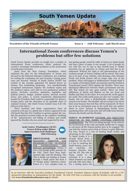 International Zoom Conferences Discuss Yemen's Problems but Offer