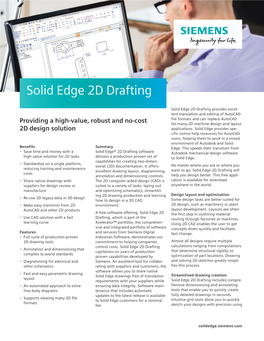 Solid Edge 2D Drafting
