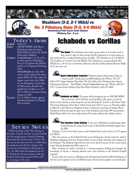 Ichabods Vs Gorillas Kickoff: 2:00 P.M