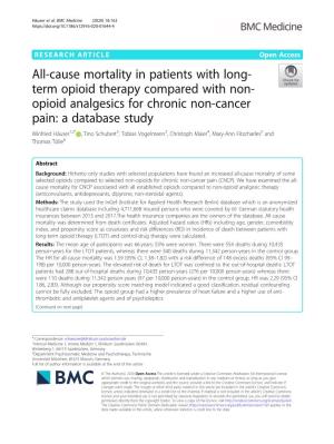 All-Cause Mortality in Patients with Long-Term Opioid Therapy Compared with Non-Opioid Analgesics for Chronic Non-Cancer Pain: A