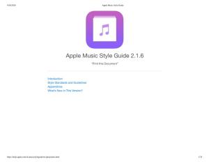 Apple Music Style Guide 2.1.6