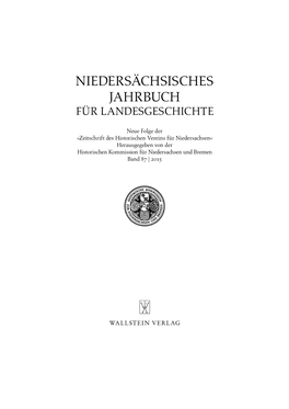 Niedersächsisches Jahrbuch Für Landesgeschichte