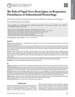 The Role of Vagal Nerve Root Injury on Respiration Disturbances In