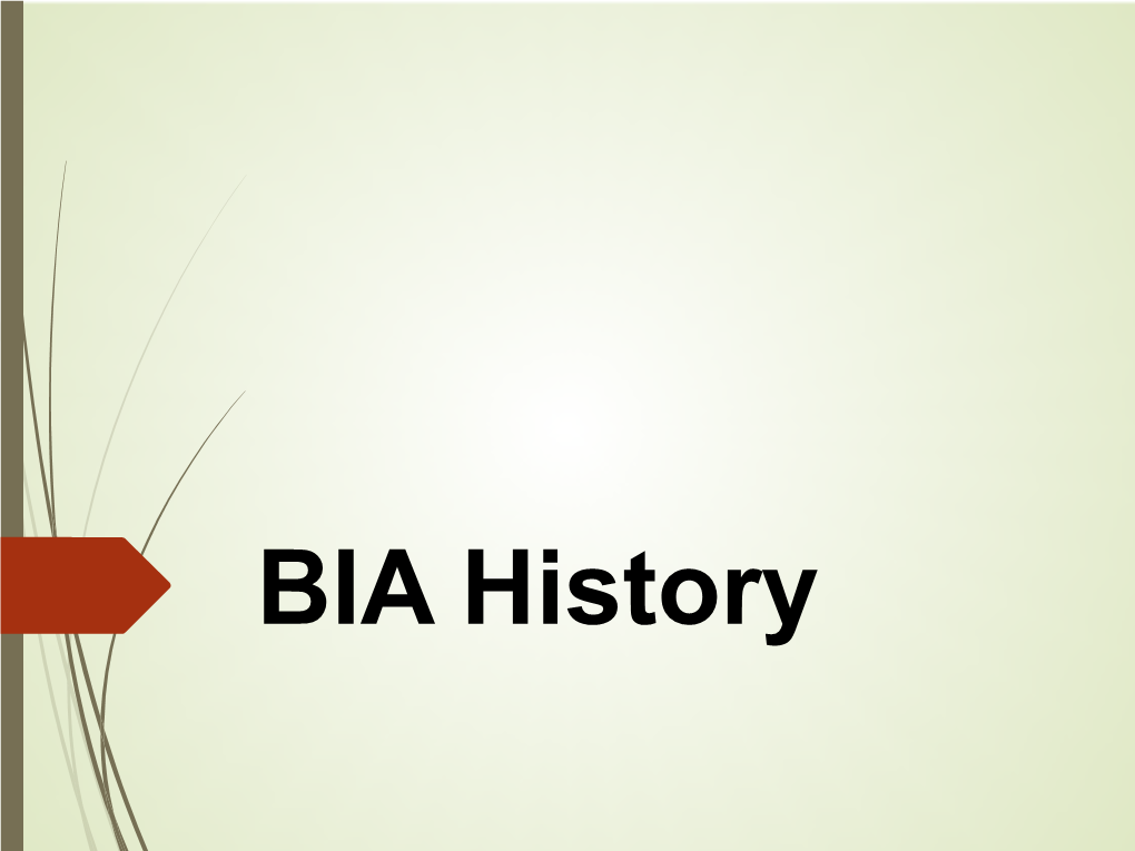 BIA History BACKGROUND