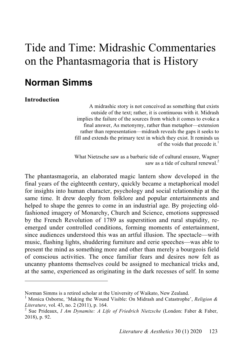 Midrashic Commentaries on the Phantasmagoria That Is History