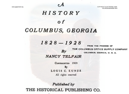 HISTORY of COLUMBUS *MUSCOGEE* Georgia