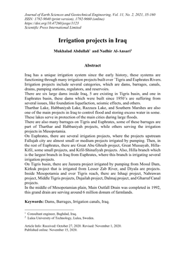 Irrigation Projects in Iraq