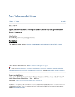 Michigan State University's Experience in South Vietnam