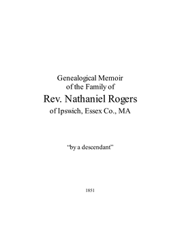 Rev. Nathaniel Rogers