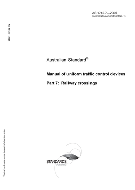 AS 1742.7-2007 Manual of Uniform Traffic Control Devices