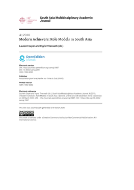 South Asia Multidisciplinary Academic Journal, 4