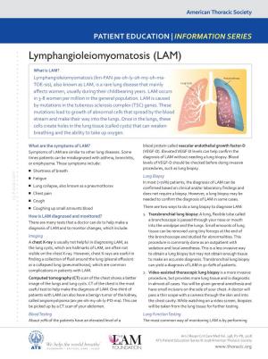 Lymphangioleiomyomatosis (LAM)