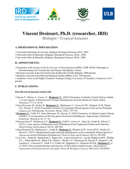 Dr Vincent Droissart