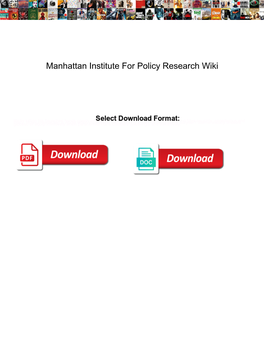 Manhattan Institute for Policy Research Wiki
