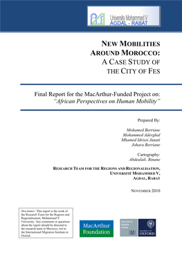 New Mobilities Around Morocco: a Case Study of the City of Fes