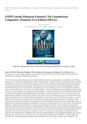 Phantasm Exhumed: the Unauthorized Companion: (Standard Text Edition) Online