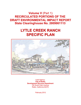 LYTLE CREEK RANCH SPECIFIC PLAN Annexation No
