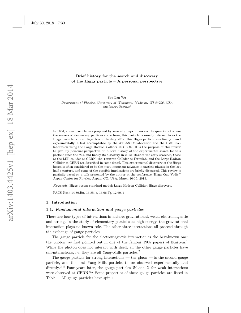 Arxiv:1403.4425V1 [Hep-Ex] 18 Mar 2014 and Strong