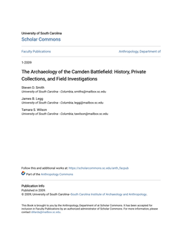 The Archaeology of the Camden Battlefield: History, Private Collections, and Field Investigations