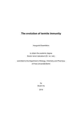 The Evolution of Termite Immunity