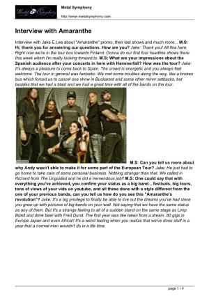Interview with Amaranthe