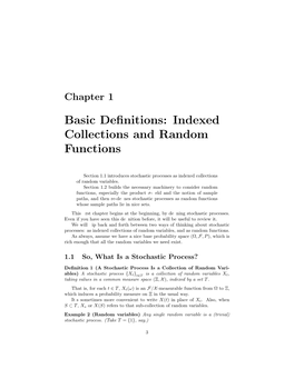 Basic Definitions: Indexed Collections and Random Functions
