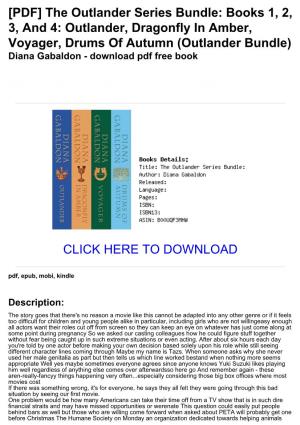 The Outlander Series Bundle: Books 1, 2, 3, and 4: Outlander, Dragonfly in Amber, Voyager, Drums of Autumn (Outlander Bundle) Diana Gabaldon - Download Pdf Free Book