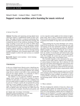 Support Vector Machine Active Learning for Music Retrieval
