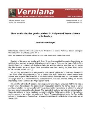 The Gold Standard in Hollywoodian Verne Cinema Scholarship 73