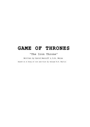 The Iron Throne" Written by David Benioff & D.B