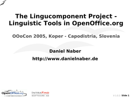 The Lingucomponent Project - Linguistic Tools in Openoffice.Org