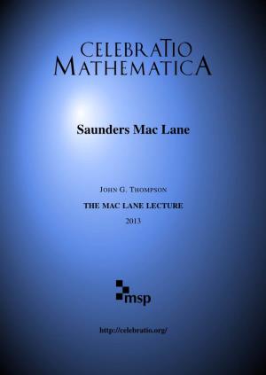 CELEBRATIO MATHEMATICA Saunders Mac Lane (2013) Msp 1
