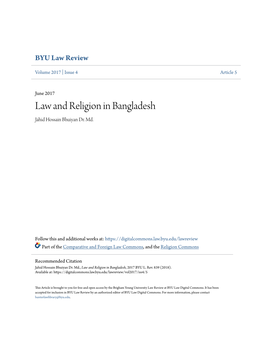 Law and Religion in Bangladesh Jahid Hossain Bhuiyan Dr