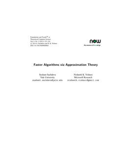 Faster Algorithms Via Approximation Theory