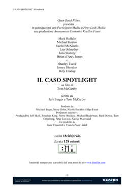 IL CASO SPOTLIGHT - Pressbook