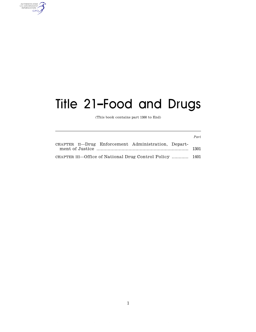 Title 21–Food and Drugs